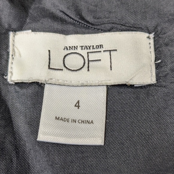 LOFT navy & white sheath dress 4 - Picture 5 of 5